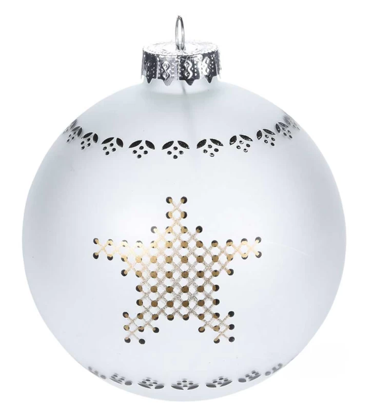 Χριστουγεννιάτικη Μπάλα Γυάλινη Οπαλίνα 8cm 748277b (Preview 1)
