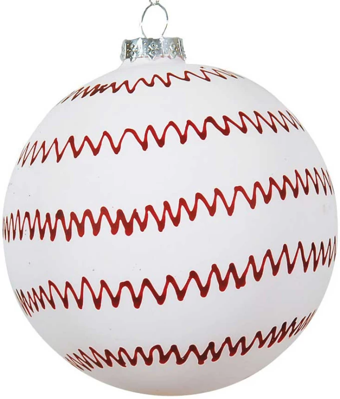 Χριστουγεννιάτικη μπάλα γυάλινη Άσπρη Κόκκινη 10cm 176551 (Preview 1)