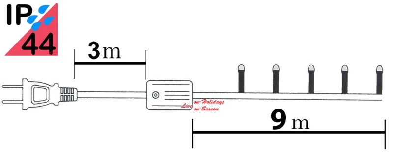 180 LED G/A Χριστουγεννιάτικα Λαμπάκια με Πρόγραμμα 9m 235267 - IP44 - Κατανάλωση 2.7  (Preview 2)