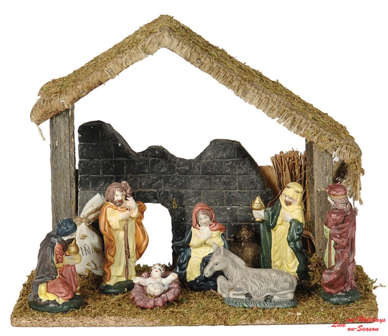 Χριστουγεννιάτικη Φάτνη με 7 Φιγούρες 28x14x22cm 98063 (Preview 1)