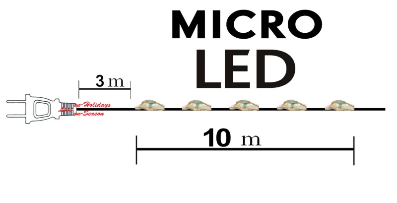 100 Micro Led B/Warm White 10m με Μετασχηματιστή IP44 - 80120 (Preview 2)