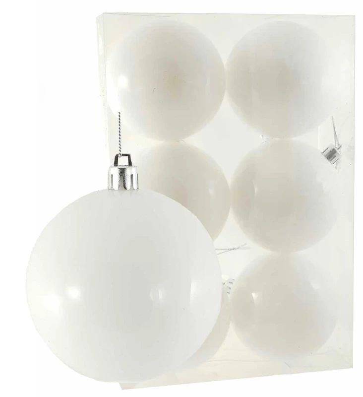 Σετ 12 Χριστουγεννιάτικες μπάλες Άσπρες 6cm 235877  (Preview 1)