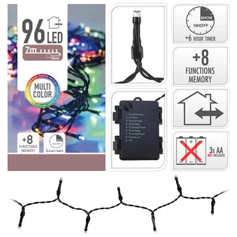 96 Led B/Multi 261905 με Χρονοδιακόπτη & Function Memory Μπαταρίας (Preview 3)