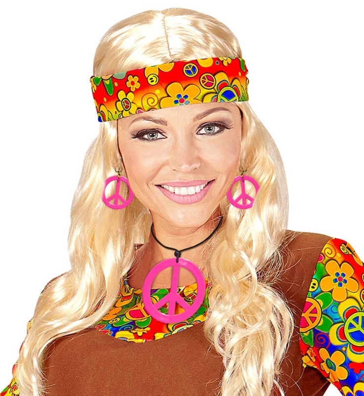 Αποκριάτικο Σετ Χίππι Neon Ροζ 238052 (Preview 2)