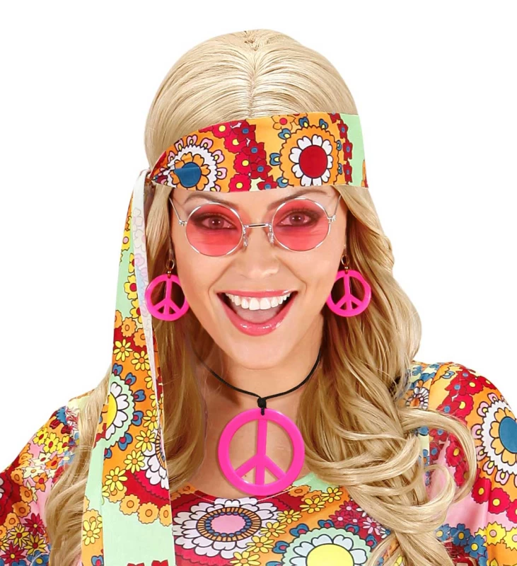 Αποκριάτικο Σετ Χίππι Neon Ροζ 238052 (Preview 3)