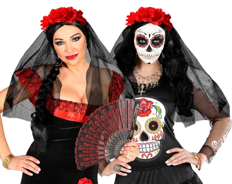 Αποκριάτικη Στέκα με Τριαντάφυλλα και Βέλο 09778 (Preview 1)