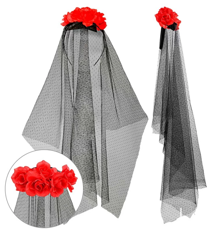 Αποκριάτικη Στέκα με Τριαντάφυλλα και Βέλο 09778 (Preview 2)