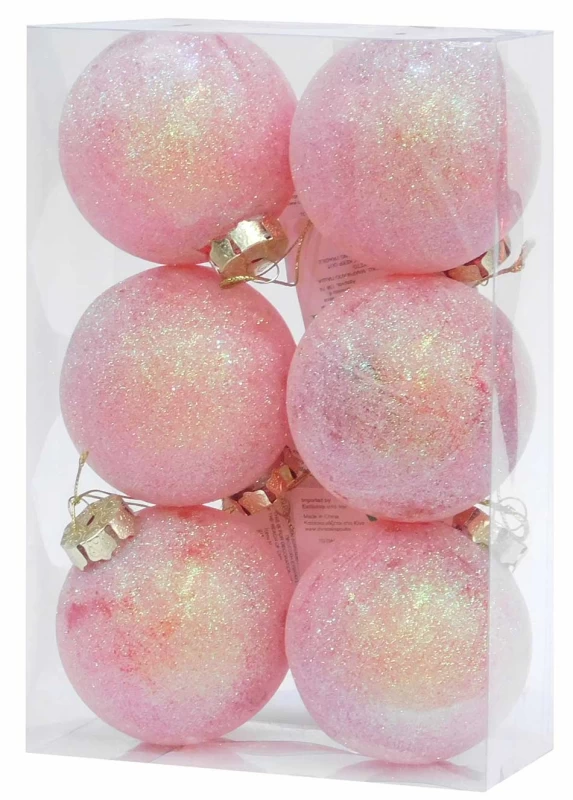 Σετ/6 τεμ. Χριστουγεννιάτικες Μπάλες Κόκκινες Glitter 8cm 53115-1 (Preview 1)