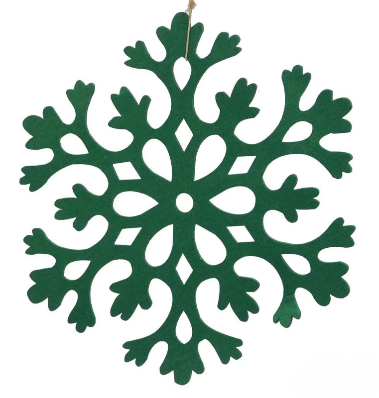      Χριστουγεννιάτικη Διακοσμητική Τσόχινη Νιφάδα Πράσινη 37cm 50850 (Preview 1)