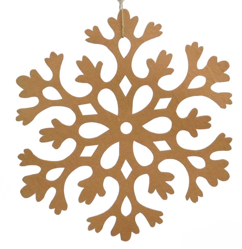 Χριστουγεννιάτικη Διακοσμητική Τσόχινη Νιφάδα Καφέ 37cm 50851 (Preview 1)