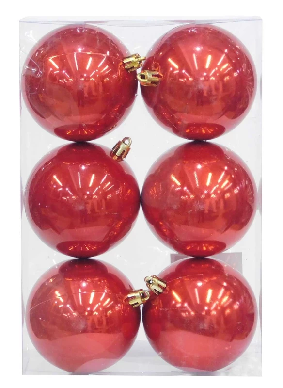 Σετ 6 τεμ. Χριστουγεννιάτικες Μπάλες Κόκκινες Περλέ 6cm 236237 (Preview 1)