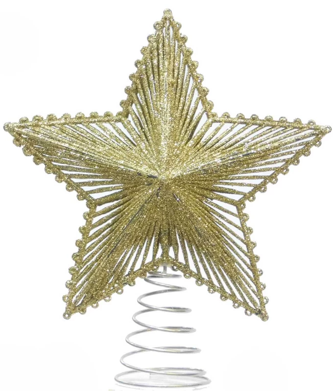 Χριστουγεννιάτικη Κορυφή Δέντρου Αστέρι Χρυσό 22cm 236616 (Preview 1)