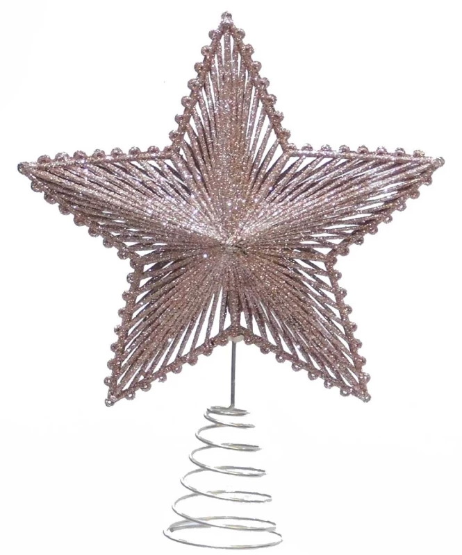 Χριστουγεννιάτικη Κορυφή Δέντρου Αστέρι Ροζέ 24cm 236618 (Preview 1)