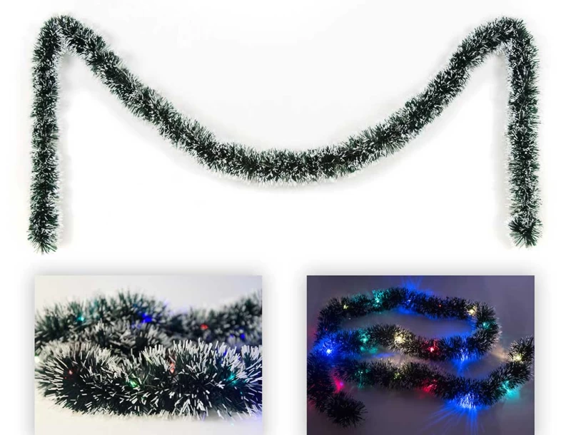 Χριστουγεννιάτικη Γιρλάντα Ουρά Χιονέ με Φωτάκια 2.05m  4949 (Preview 1)