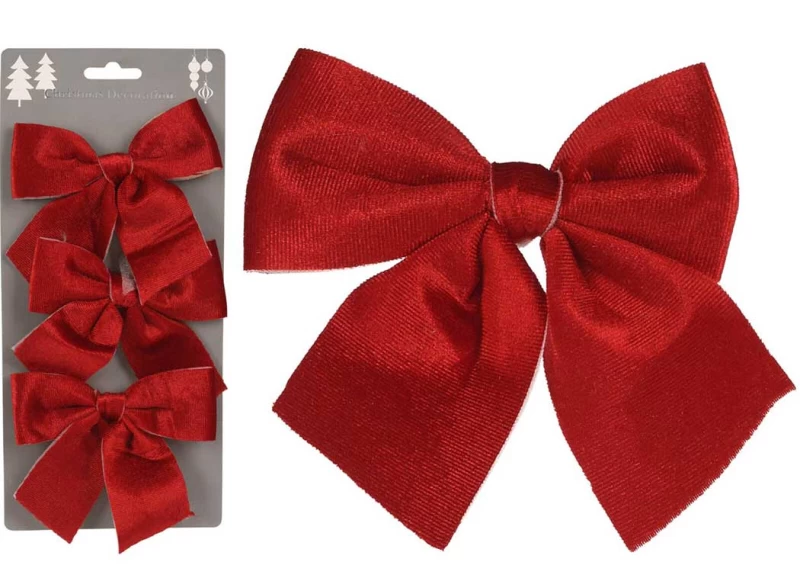 Set/3 τεμ. Χριστουγεννιάτικα Φιογκάκια Κόκκινα 10x h10cm 898976 (Preview 1)