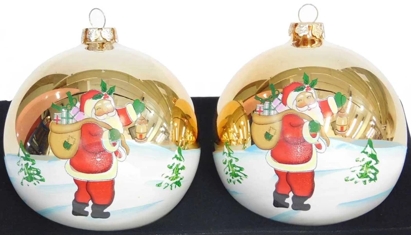Σετ 2 τεμ. Χριστουγεννιάτικες μπάλες Γυάλινες 10cm 53070 - 236904 (Preview 1)