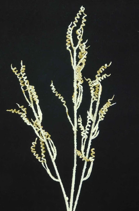 Χριστουγεννιάτικο Κρεμ Κλαδί Χιονέ με Χρυσό Γκλίτερ 50415 (Preview 1)