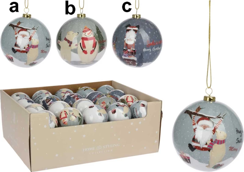 Χριστουγεννιάτικη Μπάλα με Παράσταση 8cm σε 3 σχέδια 409643 (Preview 1)