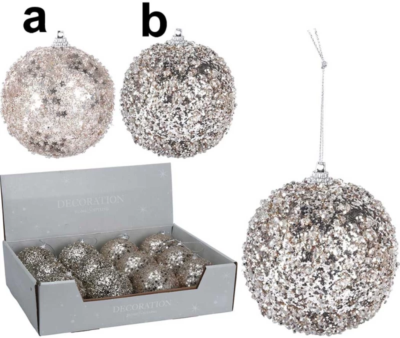 Χριστουγεννιάτικη Μπάλα Σαμπανιζέ 8cm σε 2 σχέδια 207365 (Preview 1)