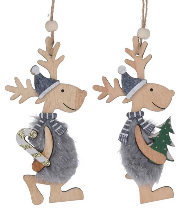 Σετ 2 τεμ. Χριστουγεννιάτικα Στολίδια Ταρανδάκια Ξύλινα 296632b (Preview 1)