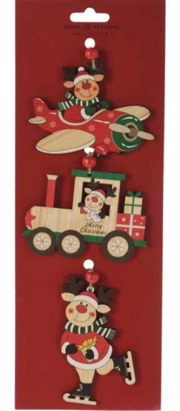 Σετ 3 τεμ. Χριστουγεννιάτικα Κρεμαστά Στολίδια 10cm 364980c (Preview 1)