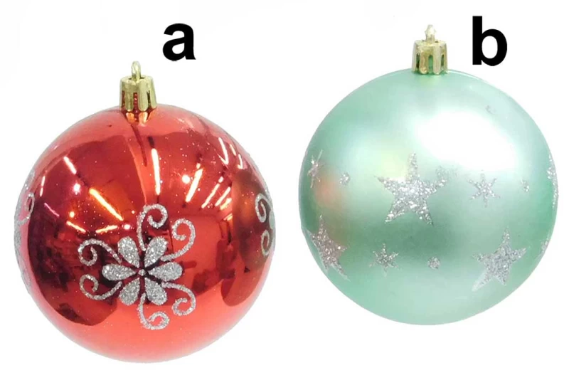 Χριστουγεννιάτικη Μπάλα με Σχέδιο Γκλίτερ 8cm σε 2 σχέδια 237402 (Preview 1)