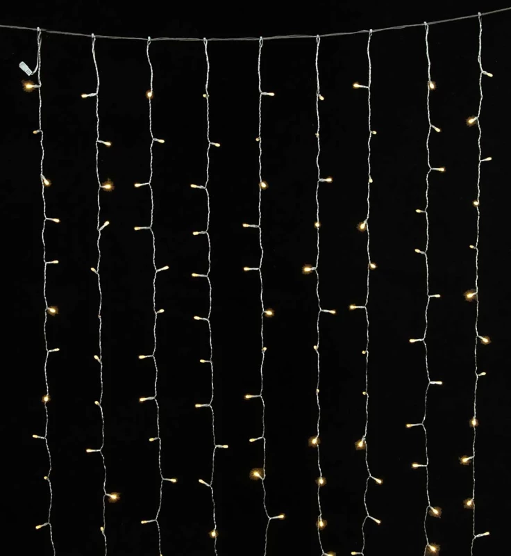 360 Led Συμμετρική Κουρτίνα S/Warm White Σταθερή Επεκτεινόμενη 2x h2m IP44 - 60278  (Preview 1)