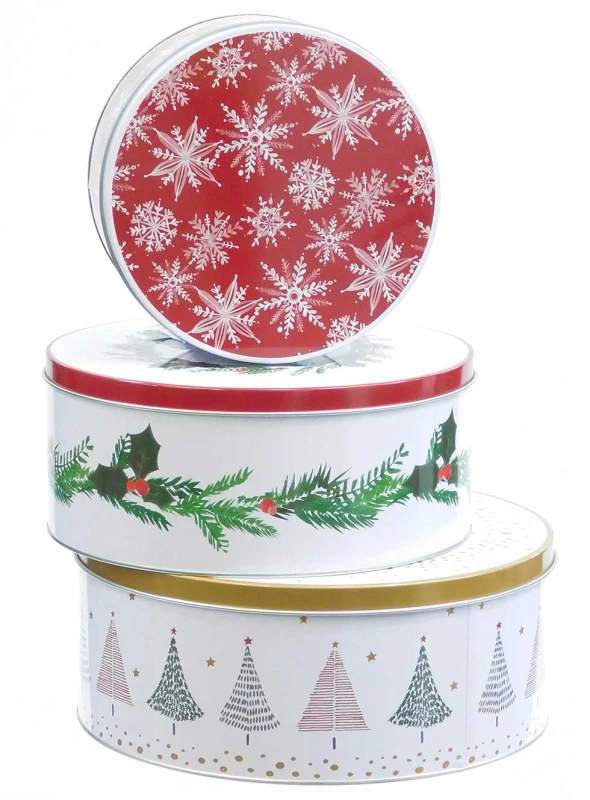 Σετ 3 τεμ. Μεταλλικά Χριστουγεννιάτικα Κουτιά 237447 (Preview 1)