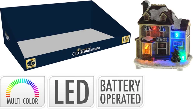 Χριστουγεννιάτικο Σπιτάκι Polyresin με Φωτισμό Led 233517a (Preview 2)