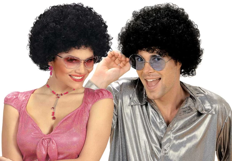 Αποκριάτικη Μαύρη Περούκα Άφρο 70s 318177 (Preview 4)