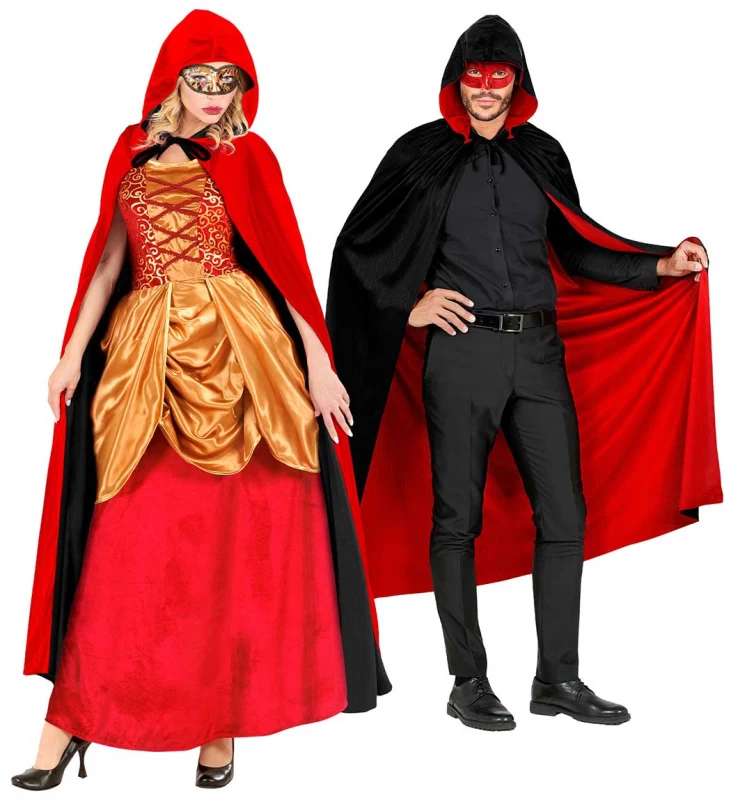 Κάπα Διπλής Όψης με Κουκούλα Μαύρο Κόκκινο 140cm 3576R-318179 Deluxe (Preview 3)