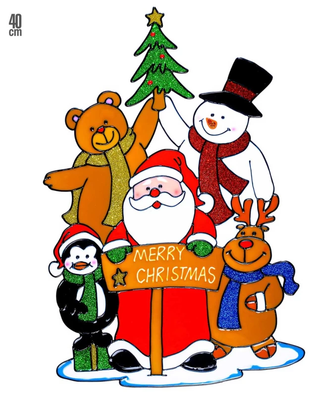 Χριστουγεννιάτικο Διακοσμητικό Gel Τζαμιού με Glitter 40cm 237494 (Preview 1)