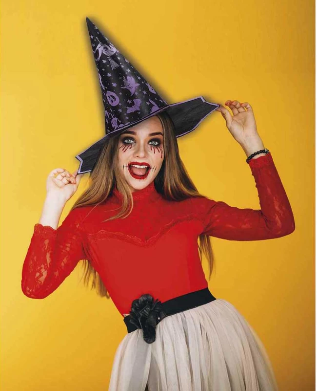 Αποκριάτικο Καπέλο Μάγισσας με Μεταλιζέ Halloween Διακόσμηση 563645b (Preview 3)