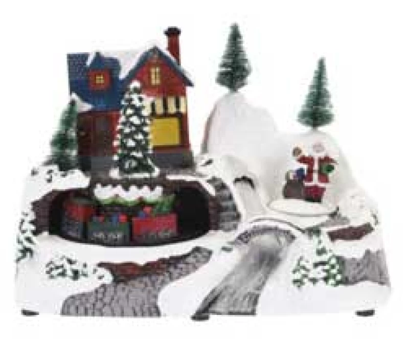 Χριστουγεννιάτικη Φωτιζόμενη Παράσταση Led & Fiber Optic με Δύο (2) Κινήσεις 671643b (Preview 1)