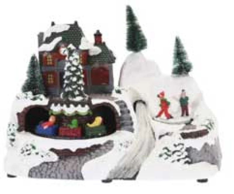 Χριστουγεννιάτικη Φωτιζόμενη Παράσταση Led & Fiber Optic με Δύο (2) Κινήσεις 671643c (Preview 1)