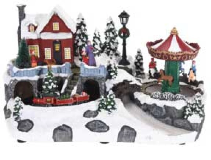 Χριστουγεννιάτικη Φωτιζόμενη Παράσταση Led & Fiber Optic με Κίνηση 671681b (Preview 1)