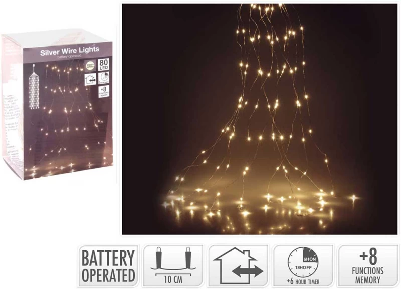 80 Led S/WW Λαμπάκια Μπαταρίας Ακτινωτά με Χρονοδιακόπτη & Function Memory 586381 - IP (Preview 3)