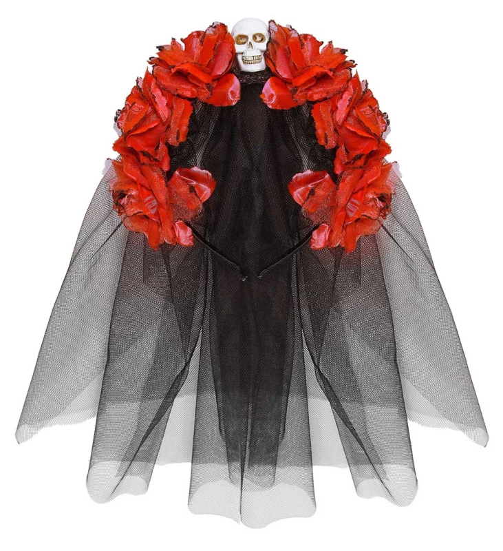 Αποκριάτικη Στέκα με Κόκκινα Λουλούδια και Βέλο 04133 (Preview 2)