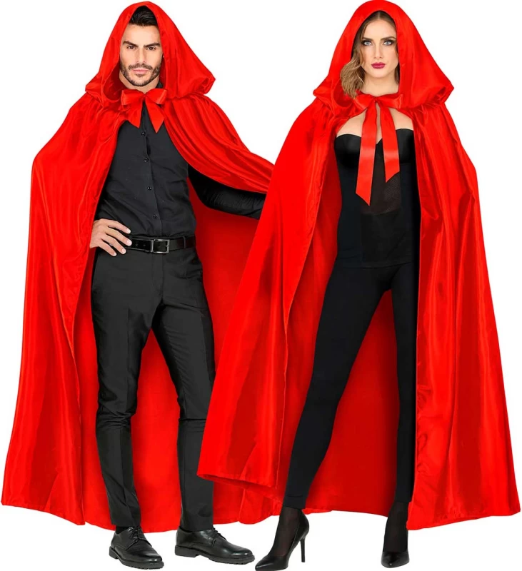 Αποκριάτικη Κόκκινη Κάπα Ντόμινο Satin 145cm 318259 (Preview 2)