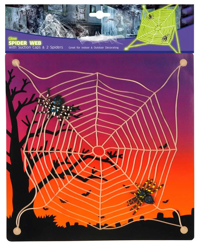Halloween Διακοσμητικός Ιστός με Αράχνες Glow in the Dark 318288 (Preview 2)
