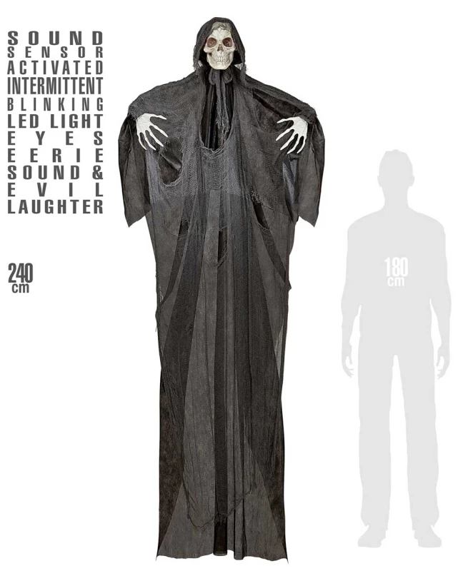 Halloween Κρεμαστό Διακοσμητικό Grim Reaper με Φώς και Ήχο 240cm 318290 (Preview 2)