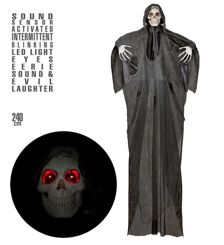 Halloween Κρεμαστό Διακοσμητικό Grim Reaper με Φώς και Ήχο 240cm 318290 (Preview 5)