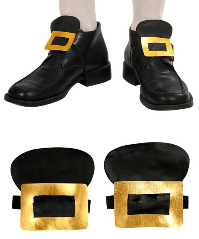 Αποκριάτικες Πόρπες Παπουτσιών Χρυσές Leatherlook 318316a (Preview 2)
