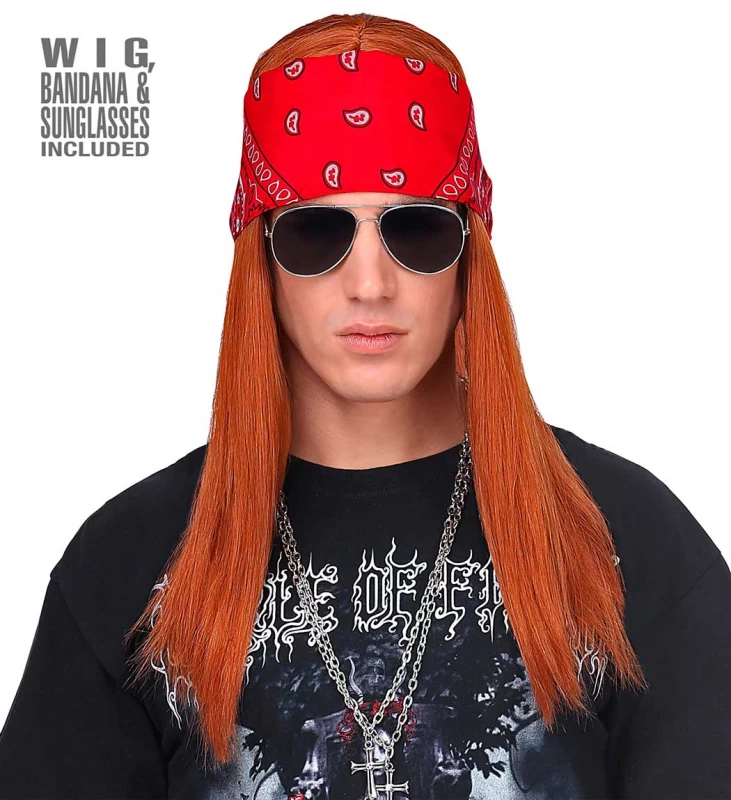 Αποκριάτικο Σετ Περούκα - Μπαντάνα - Γυαλιά  AXL 80s Rock Star 46941 (Preview 2)