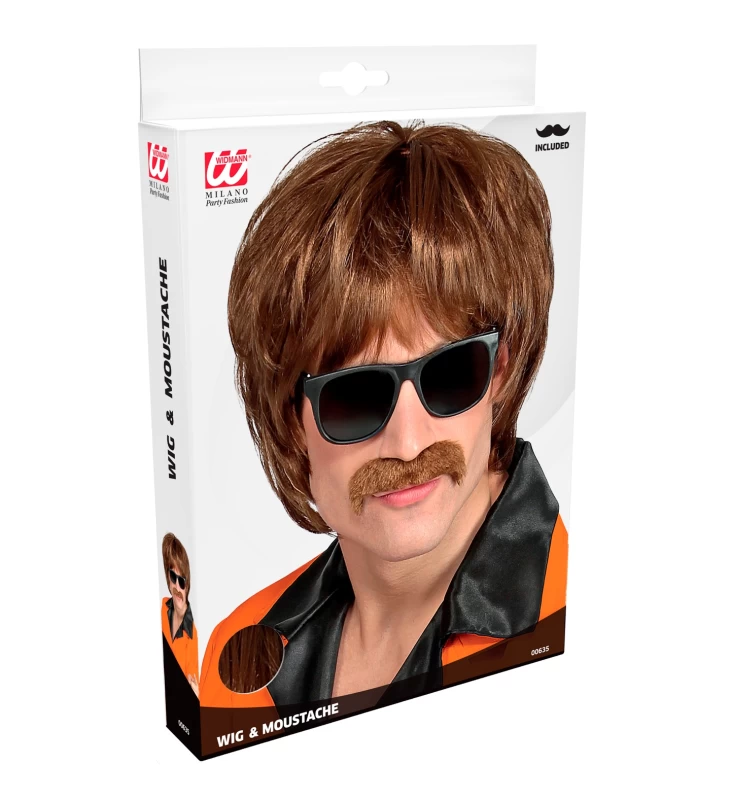 Αποκριάτικη Περούκα με Μουστάκι 318355 (Preview 4)
