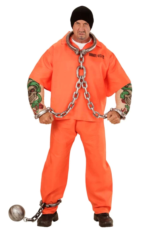 Αποκριάτικη Στολή Φουσκωτός Κατάδικος με Τατουάζ 0064 - 318506 (Preview 3)
