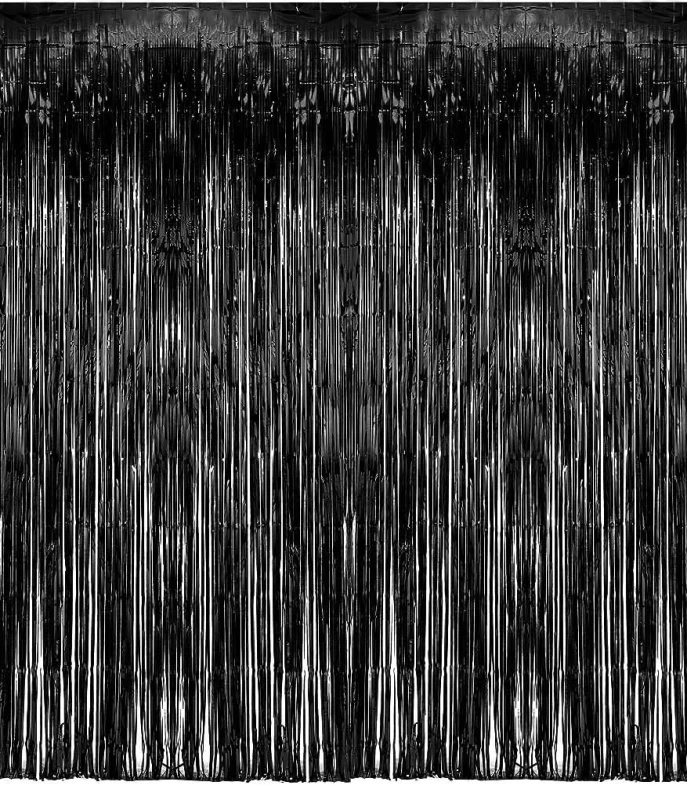 Διακοσμητική Κουρτίνα με Μαύρα Κρόσια 100x h200cm 318362 (Preview 1)