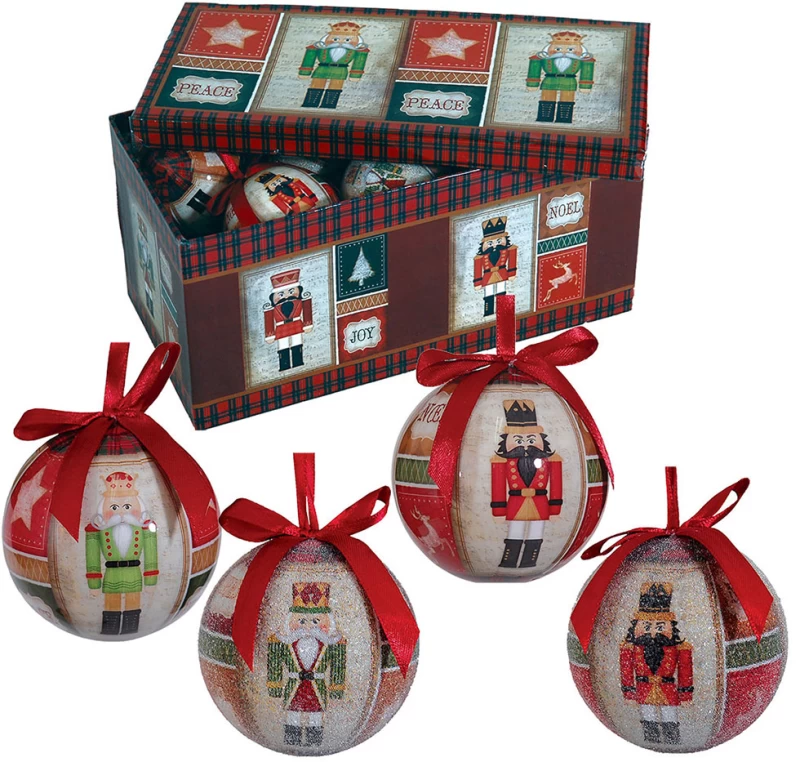 Χριστουγεννιάτικη Μπάλα Οικολογική 7.5cm 224281 σε 4 σχέδια (Preview 1)