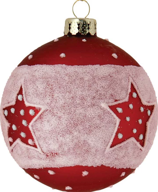 Κόκκινη - Ροζ Γυάλινη Χριστουγεννιάτικη Μπάλα 8cm 155107b (Preview 1)