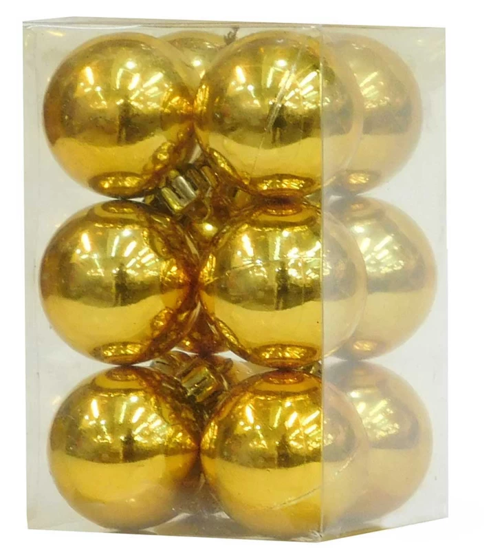 Χριστουγεννιάτικες Μπάλες Χρυσές Set/12 τεμ 4cm 232805  (Preview 1)